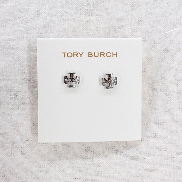 Tory Burch Kira Small Stud Earrings Silver OS - Picture 1 of 11